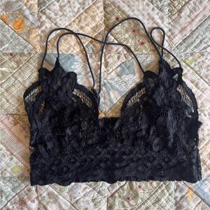 Free People Black Lace Bralette